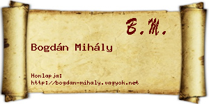 Bogdán Mihály névjegykártya