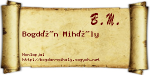 Bogdán Mihály névjegykártya